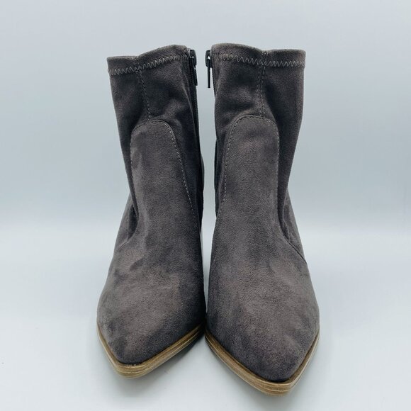 Steve Madden Shoes Womens Size 6 M Gray Touchdown High Heels Booties Zip Y2K - Picture 4 of 11